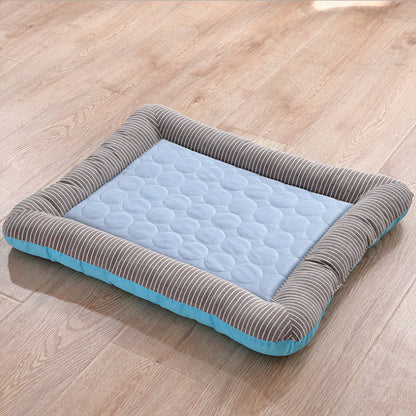 Premium Cooling Pet Mat Breathable Ice Silk Bed for Sum