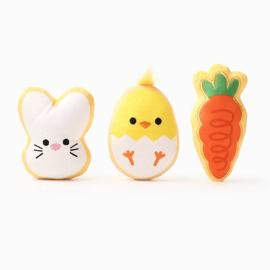 Hoppin' Easter Fun Cookies Plush Dog Toy Set - 3 Pk