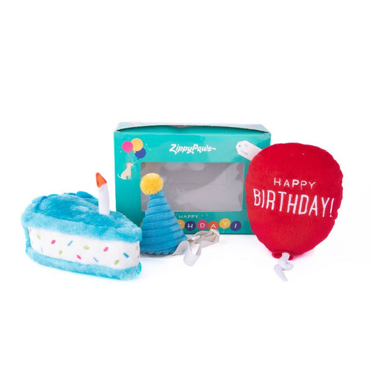 Birthday Box Blue 3pc Dog Toys