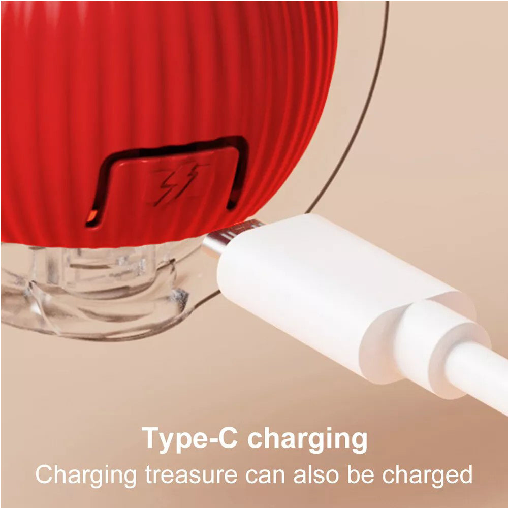 Purrfect Pet Kingdom Interactive Rolling Cat Ball (Gray) - Premium Cat Toys