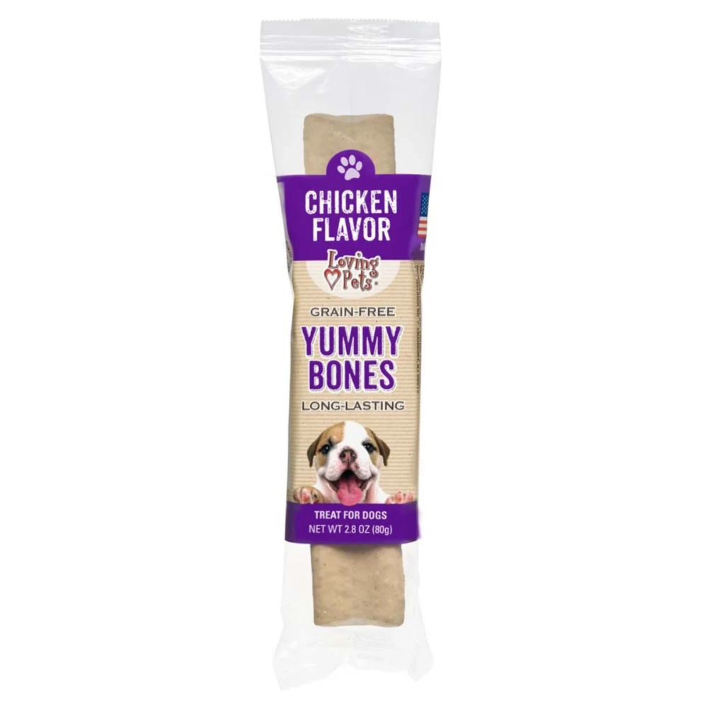 Loving Pets Yummy Bones Chicken Flavor Dog Treat 2.4 Oz ✅