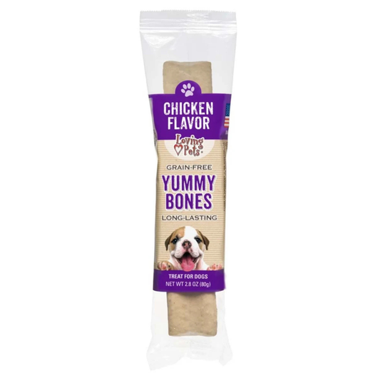 Loving Pets Yummy Bones Chicken Flavor Dog Treat 2.4 Oz ✅