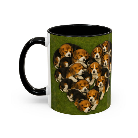 Beagle puppies Accent Coffee Mug - Perfect Gift for Dog Lovers