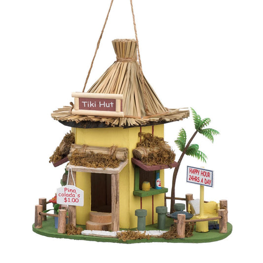 Tiki Hut Tropical Style Wooden Outdoor Birdhouse