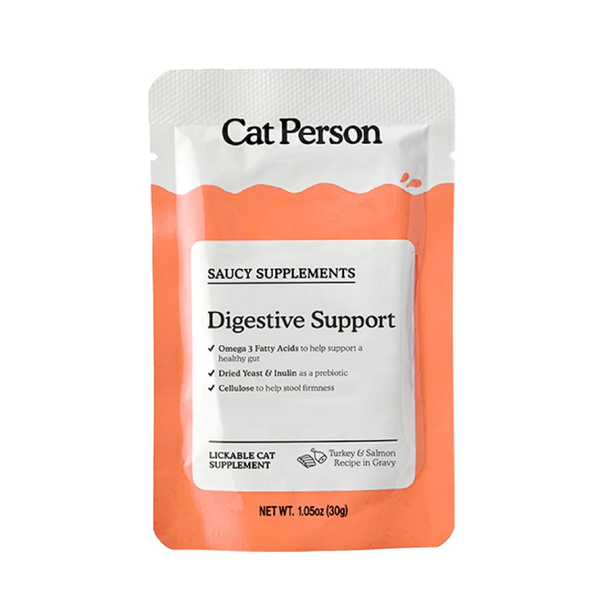 Cat Person Cat Supplement Digestion Turkey & Salmon 1.05oz Pouch - Cat Person Cat Food - The Family Pet