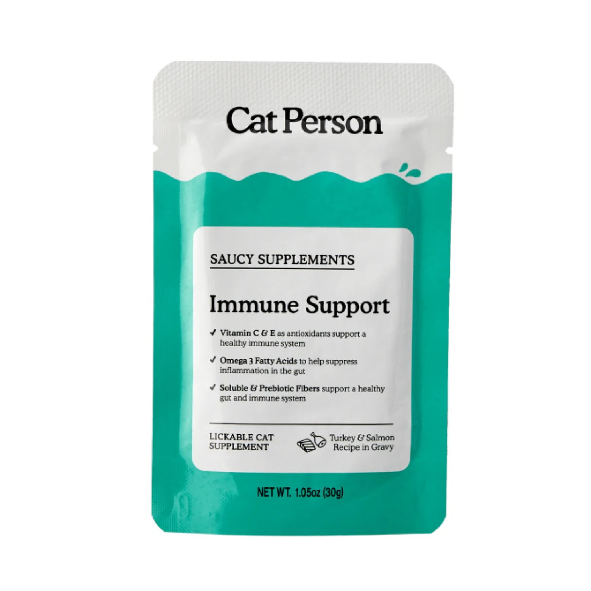 Cat Person Cat Supplement Immune Support Turkey & Salmon 1.05oz - Cat Person Cat Food - The Family Pet