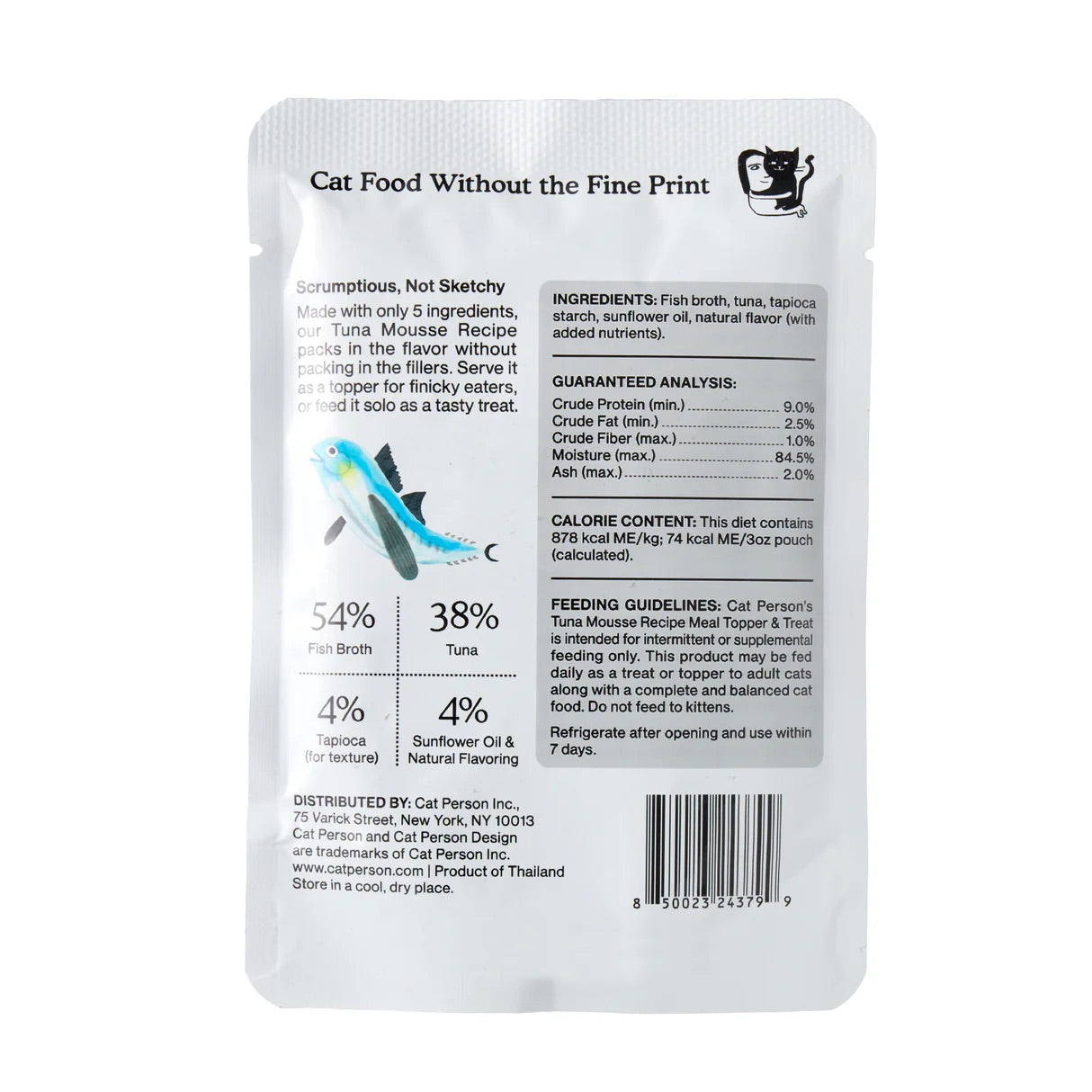 Cat Person Cat Mousse Tuna 3oz Pouch - Wet Cat Food Topper - The Family Pet