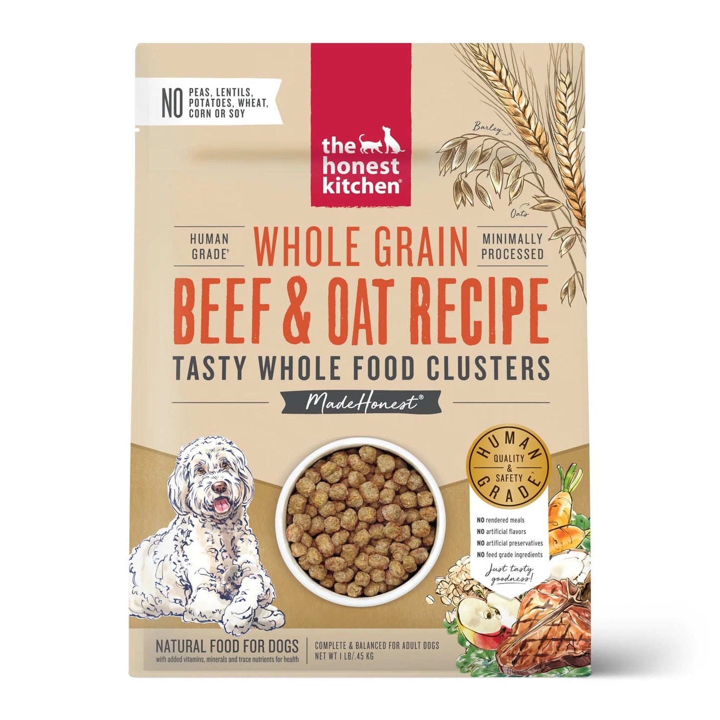 Honest Kitchen Clusters Whole Grain Beef & Oat Dog - Honest Kitchen Dry Dog Food - The Family Pet