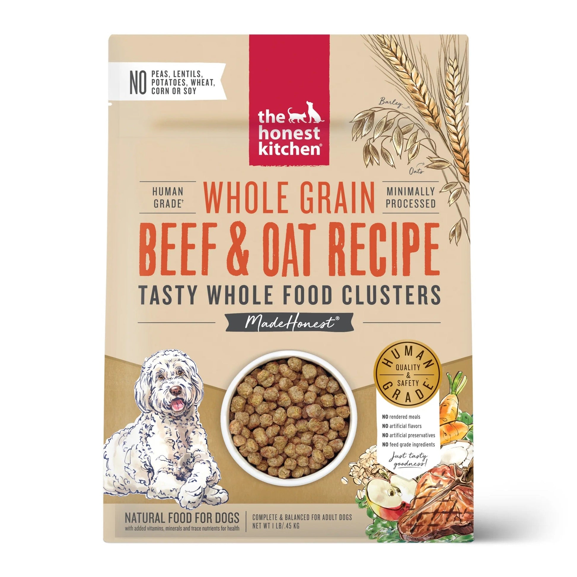 Honest Kitchen Clusters Whole Grain Beef & Oat Dog - Honest Kitchen Dry Dog Food - The Family Pet