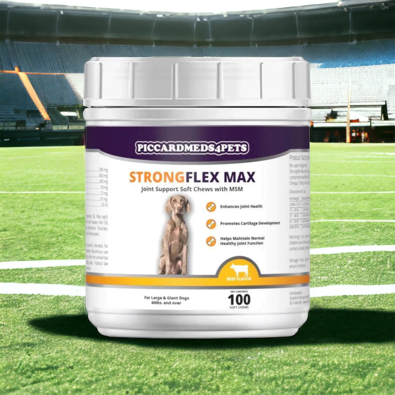 Piccardmeds4pets StrongFlex Max Joint Support Chews Large Dogs 100ct  + FREE Bandana!