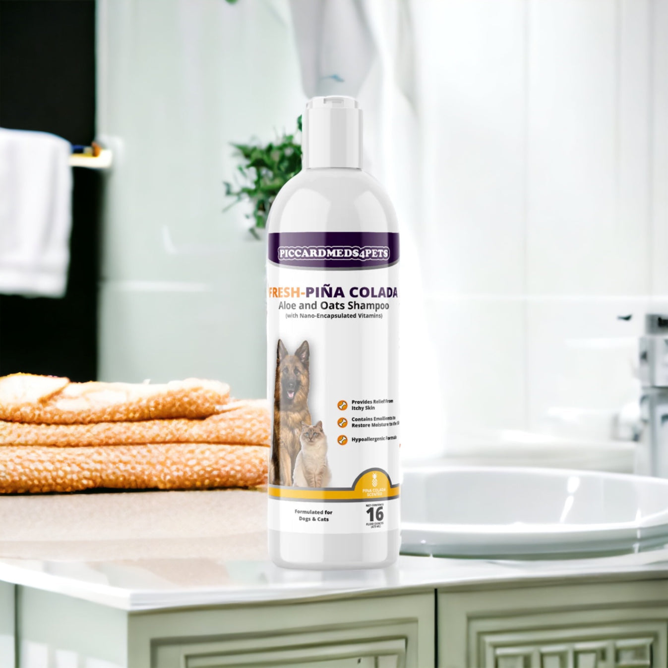 Piccardmeds4pets Fresh Pi?a Colada Aloe and Oatmeal Shampoo