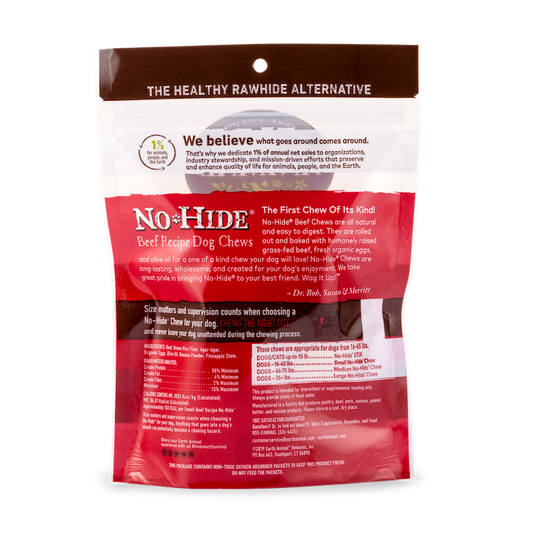 Earth Animal No Hide Small Beef Dog Rolls (2pk) (2.4oz) - Chew Treats - The Family Pet