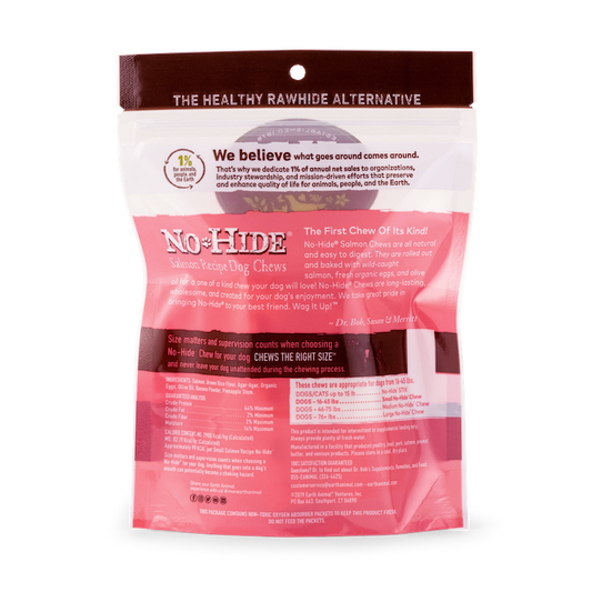 Earth Animal  No Hide Small Salmon Dog Rolls (2pk) (2.4oz) - Chew Treats - The Family Pet