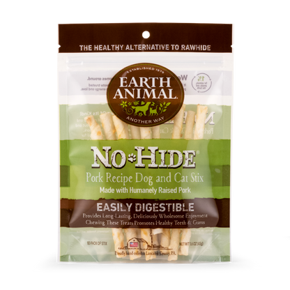 Pork No Hide Stix 10 Pack 1.6oz Earth Animal 🐷