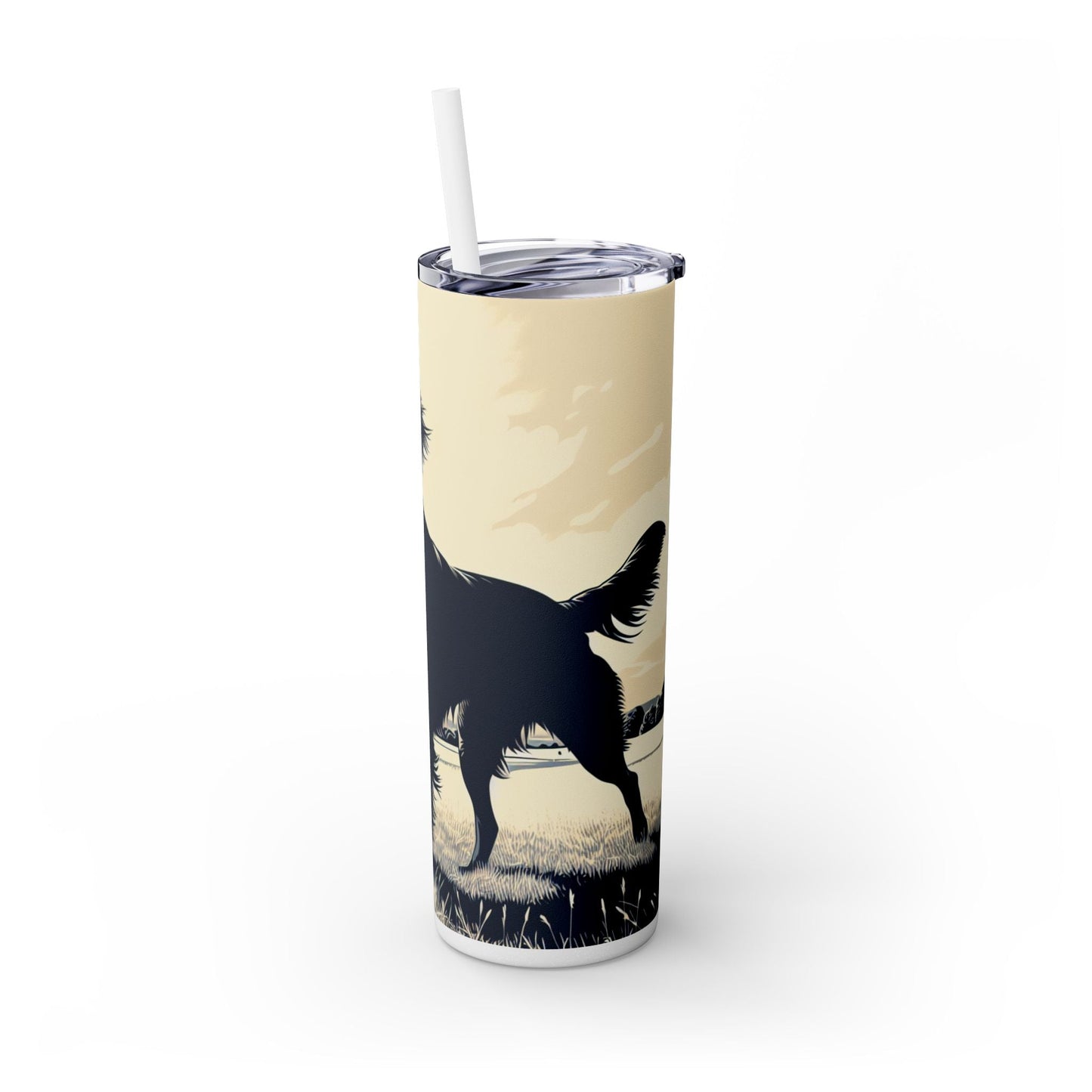 Flat Coated Retriever Tumbler with Straw, 20oz
