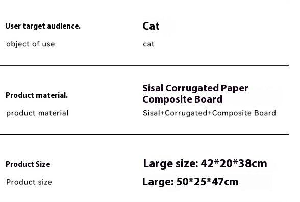Cat Scratch Board Wear-resistant Non-dandruff Vertical Sisal