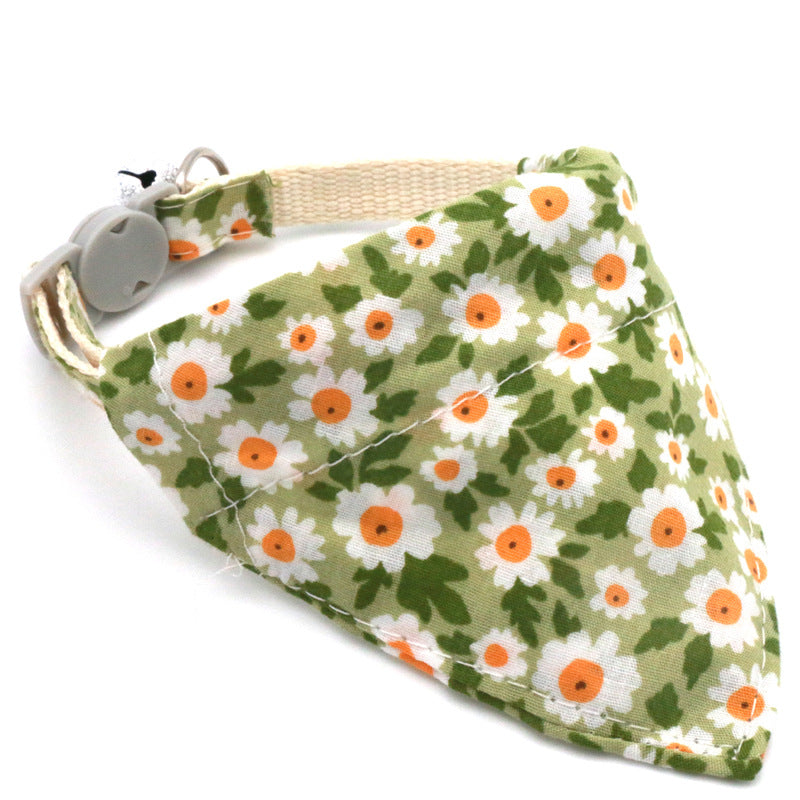 Pet Bandana Pet Collar Daisy Small Floral Sunflower Triangle Scarf for Cats and Dogs