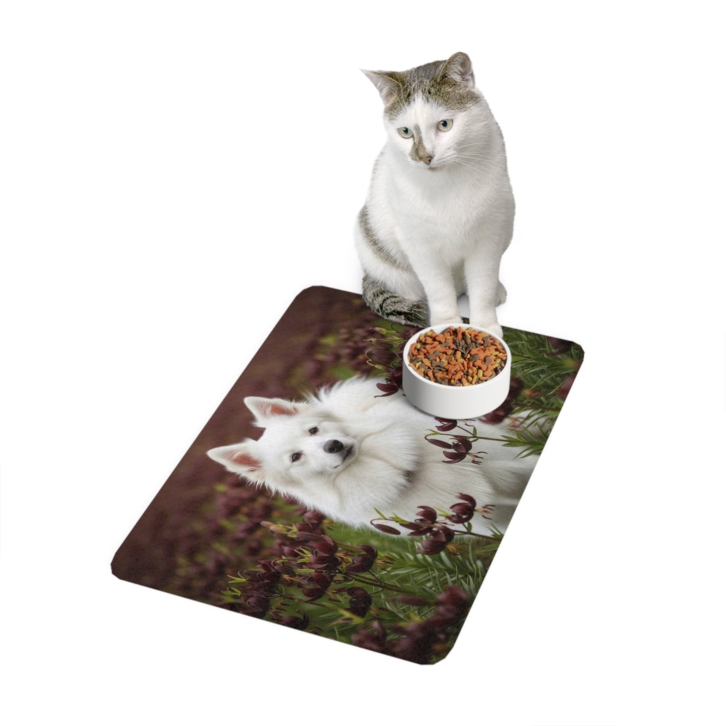 Pet Food Mat (12x18) - American Eskimo Dog