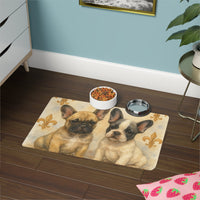 Pet Food Mat (12x18) - French Bulldog puppies