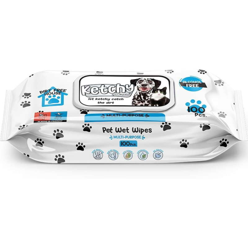 Ketchy Multi-Purpose Pet Wet Wipes (100 pcs)
