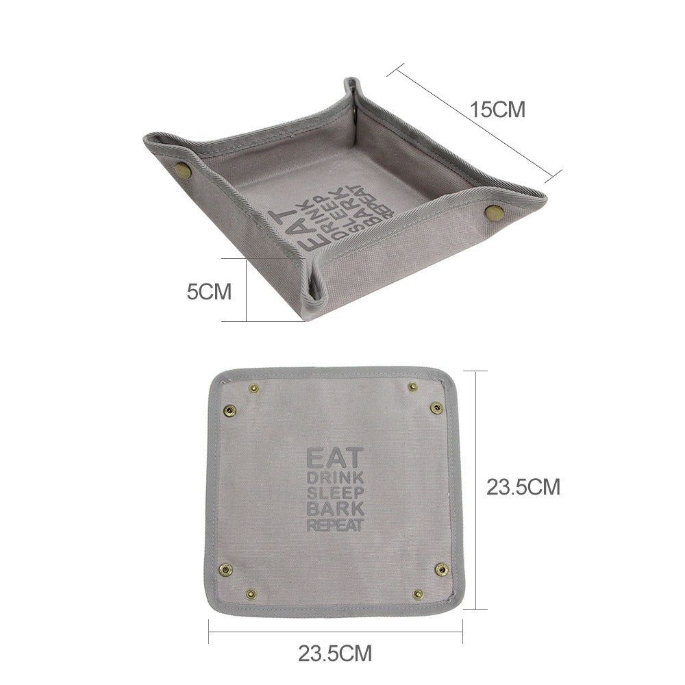 Dog Travel Bowl Oil Wax Canvas Foldable Water Resistant