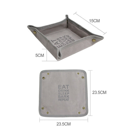 Dog Travel Bowl Oil Wax Canvas Foldable Water Resistant