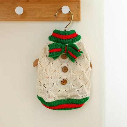 One-piece Star-patterned Sweater For Dogs And Cats In Fall