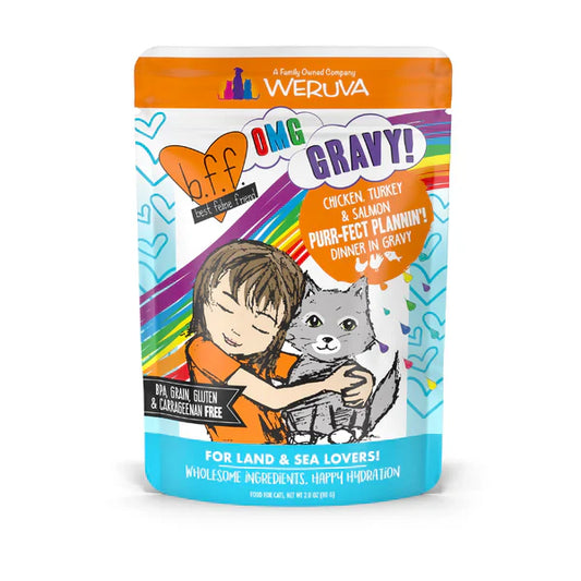 Wet Cat Food - BFF OMG Chicken Turkey Salmon Pouch 2.8oz 🐱