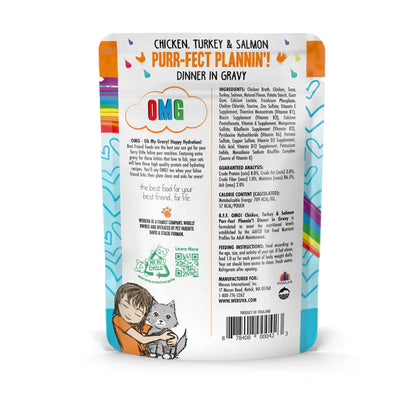 Wet Cat Food - BFF OMG Chicken Turkey Salmon Pouch 2.8oz 🐱