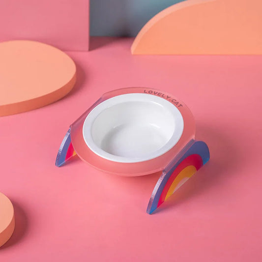 Cat Bowl Ceramic Double Bowl Water Bowl Grain Bowl High Leg