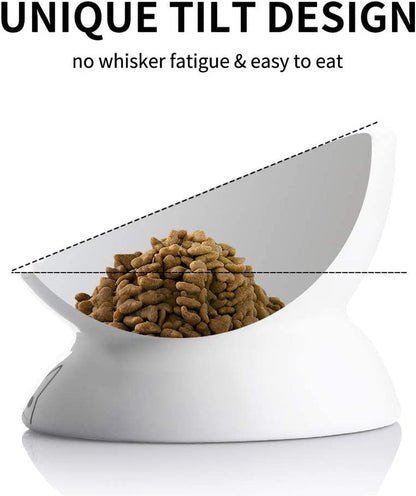 Cat Bowl Ceramic Raised Elevated Tilted Angle 🐱