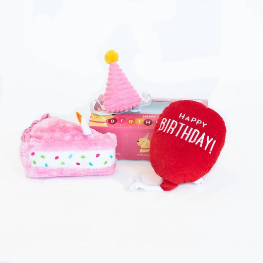 Birthday Box Pink 3pc Dog Toys