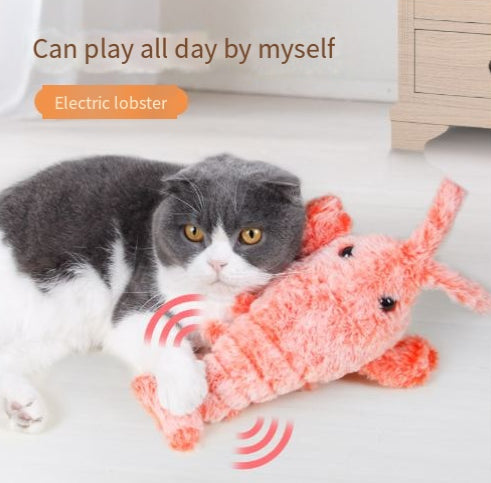 Pet Toy Gravity Jumping Shrimp Electric Simulation Lobster USB Charging Teasing Dog Cat Self Fun Soothing Tool