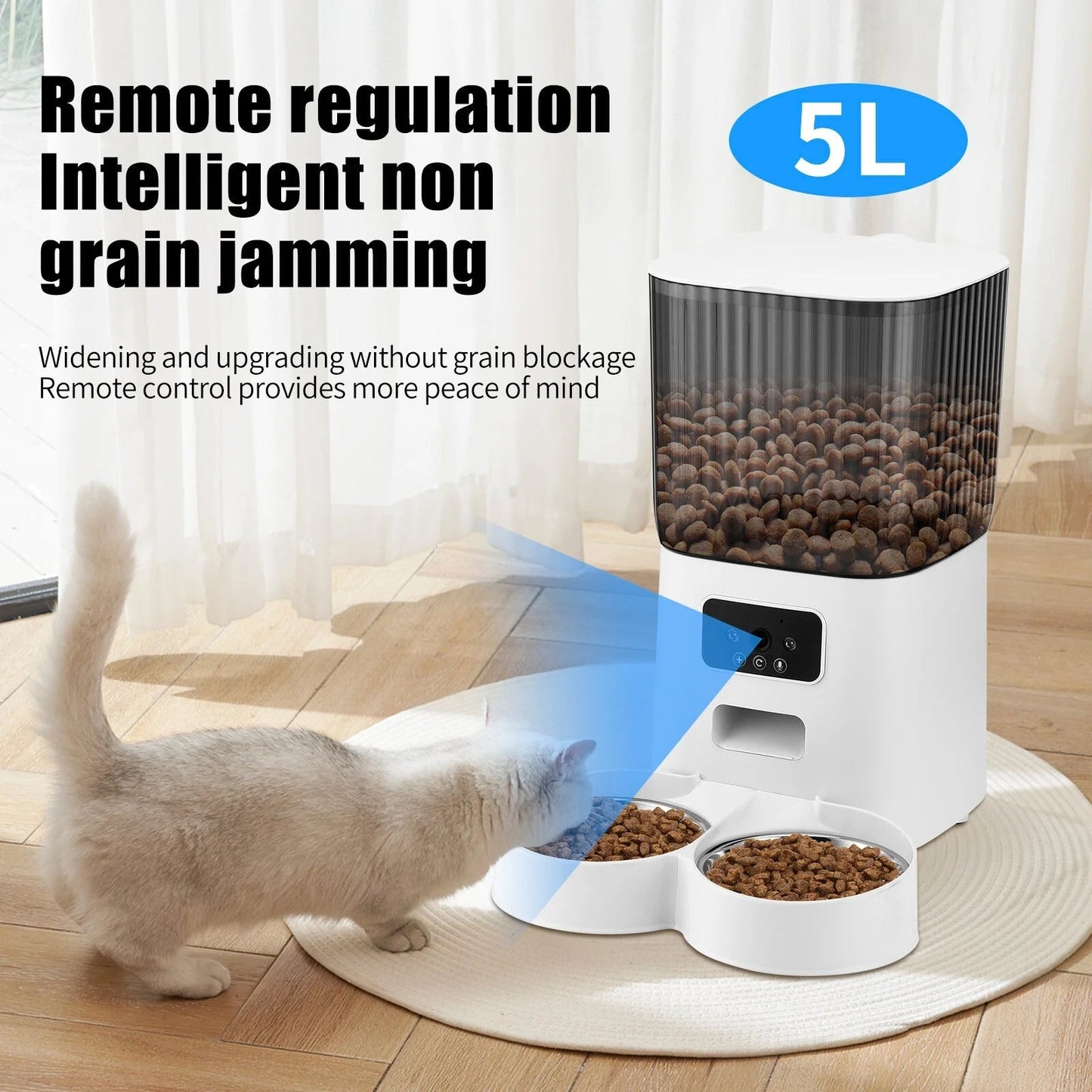 Automatic Pet Feeder Camera WiFi APP Control - 5L Smart 🤖