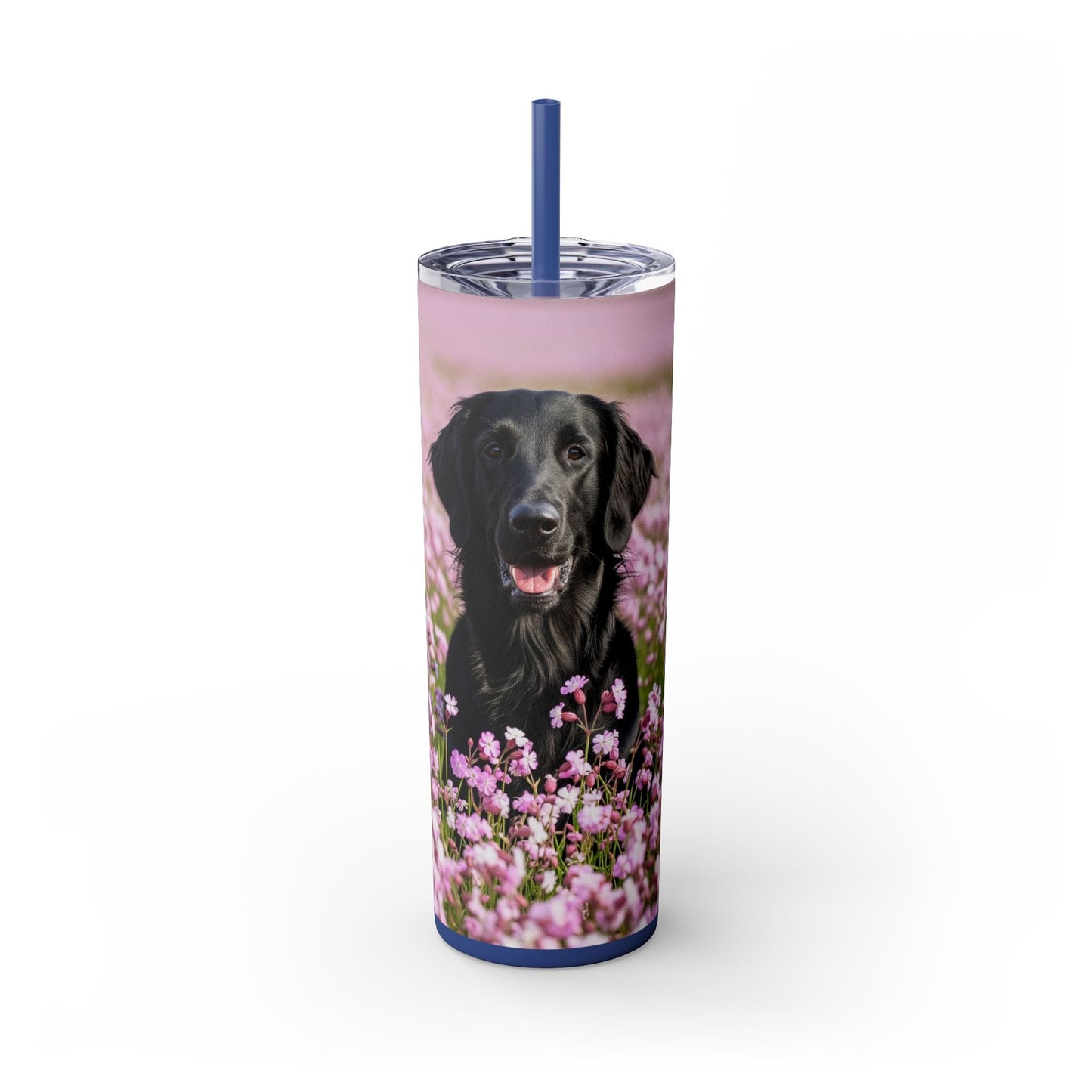 Flat Coated Retriever Skinny Tumbler with Straw, 20oz