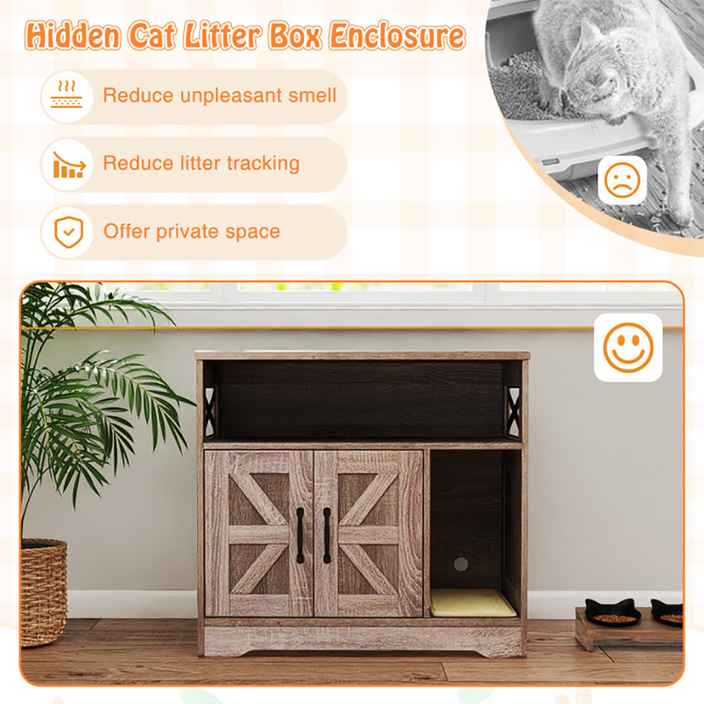 Cat Litter Box Enclosure Hidden Cat Washroom Furniture With