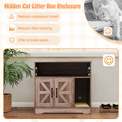 Cat Litter Box Enclosure Hidden Cat Washroom Furniture With