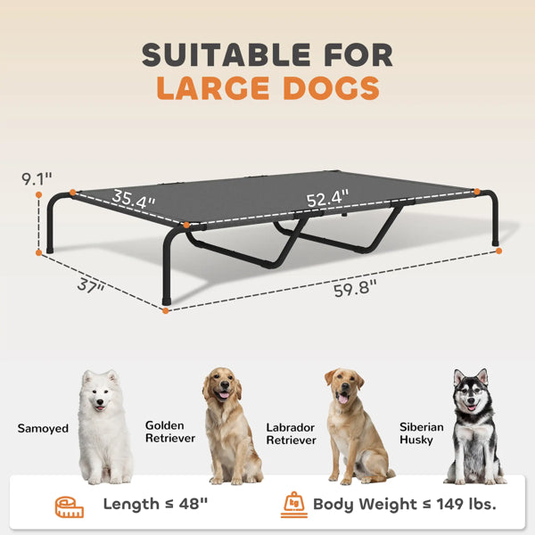 Dog Cot Cooling Pet Bed - Elevated Outdoor Portable Dog Mat