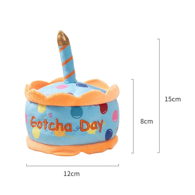 Pet Toy Birthday Cake Celebration Play Doll for Dogs with Sound and Chew Function Small Cake