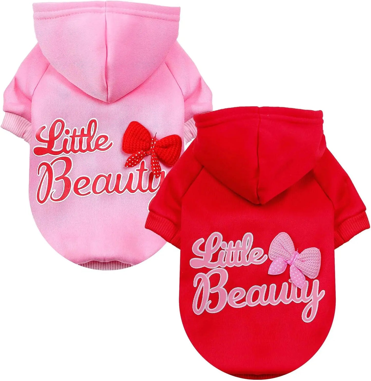 Small Medium Dog Hoodies Fleece-Lined Hooded Sweater, Autumn Winter Dog Clothes Puppy Pullover with  Leash Hole Pet Apparels