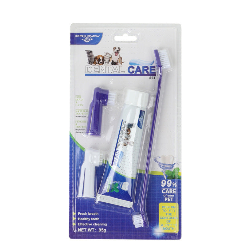 Pet Toothpaste Dog Toothbrush Cat Toothbrush Finger Toothbrush for Dogs and Cats Pet Dental Care Set - Purrfect Pet Kingdom
