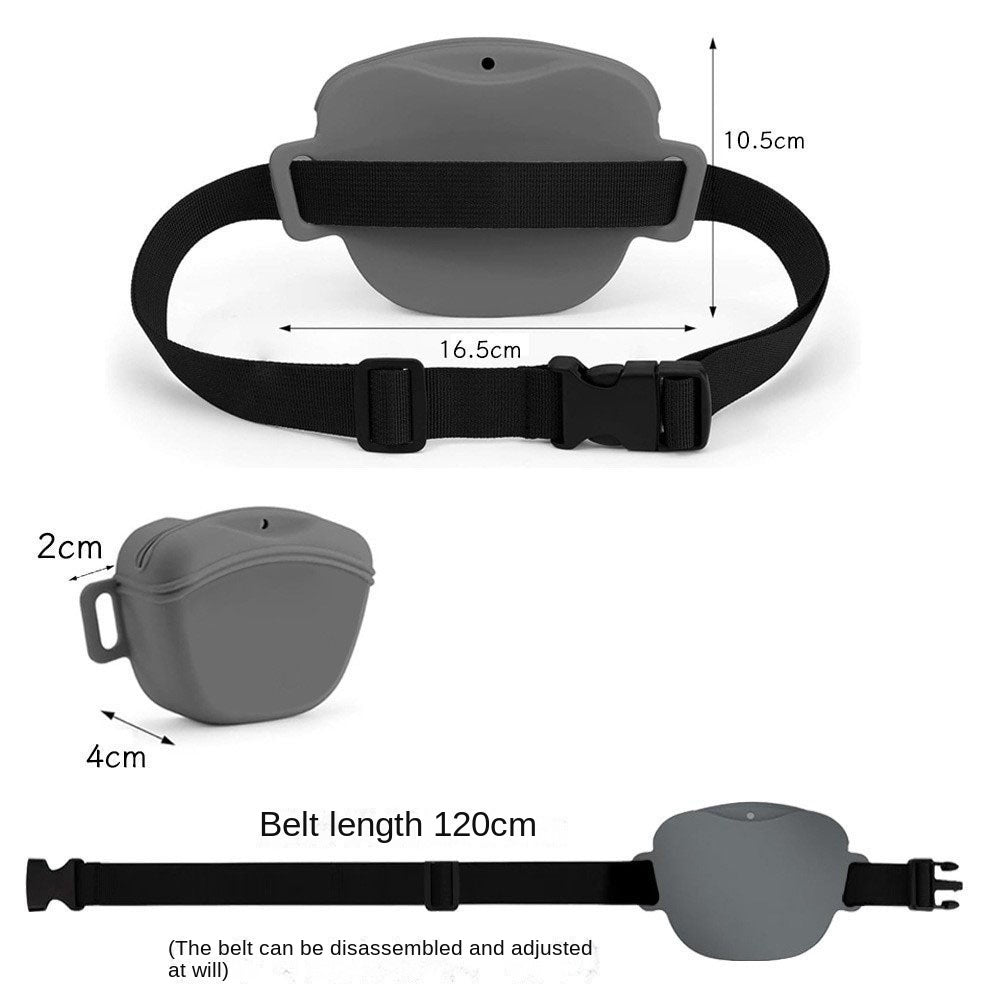 Silicone Dog Training Waist Bag Outdoor Portable Crossbody Pet Snack Pouch - Purrfect Pet Kingdom