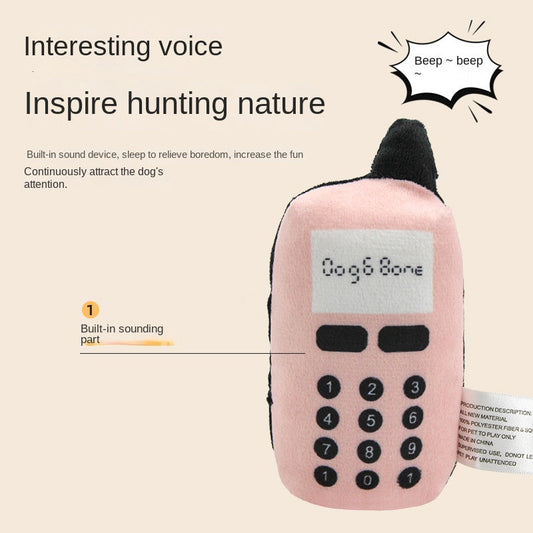 Blue Super Soft Phone Dog Sound Toy Training Interactive Toy Biting and Tearing Toy Cat Teasing Toy