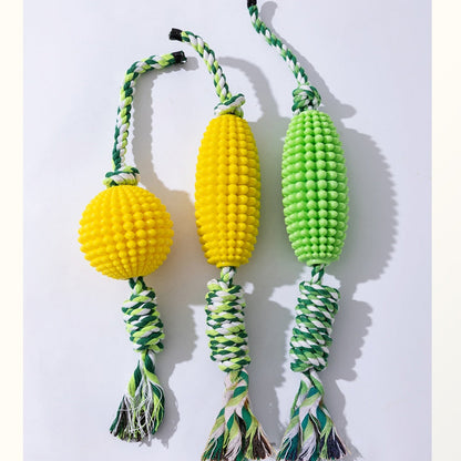 Pet Toy Corn Ball Knot Teething Toys, Large And Small Dog