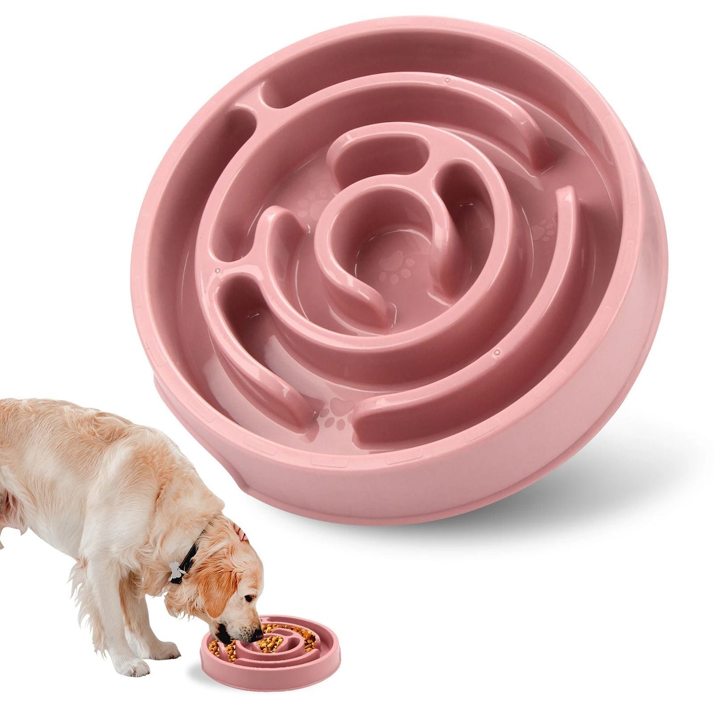 Pet Dog Slow Feeder Bowl Non Slip Anti-Gulping Slower Food