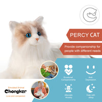 Percy Robot Cat Voice,Purring & Heartbeat for Comfort