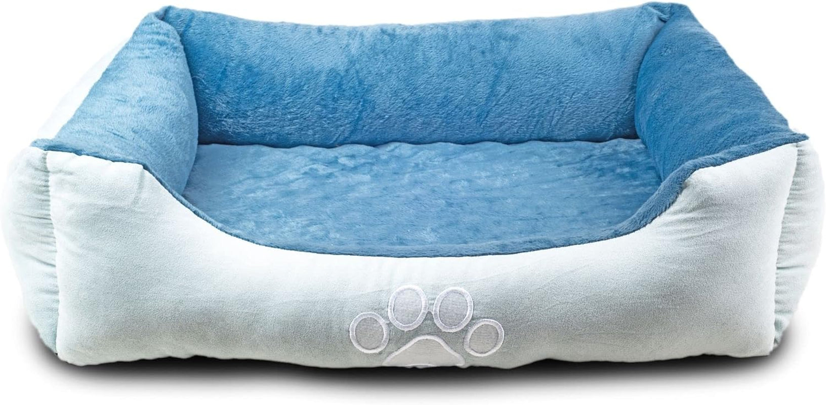 Upgrade your furry friend's comfort with our Medium Orthopedic Rectangle Bolster Pet Bed in Blue! 🐾💙 Perfect for restful naps and support! - MJ's Pet Closet