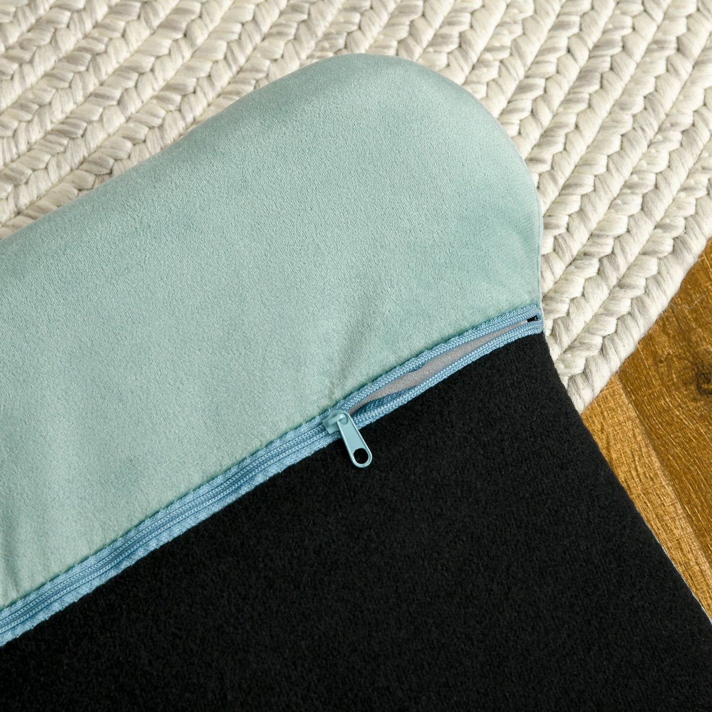 Pearl Velvet Pet Sofa - Luxury Dog Couch with Wood Legs Blue