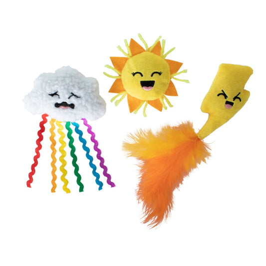 Purr-fect Weather Plush Summer Cat Toy Set - 3pc