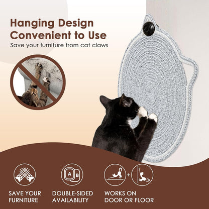 Cat Scratcher Mat Natural Cotton Rope Cat Scratch Pad Round